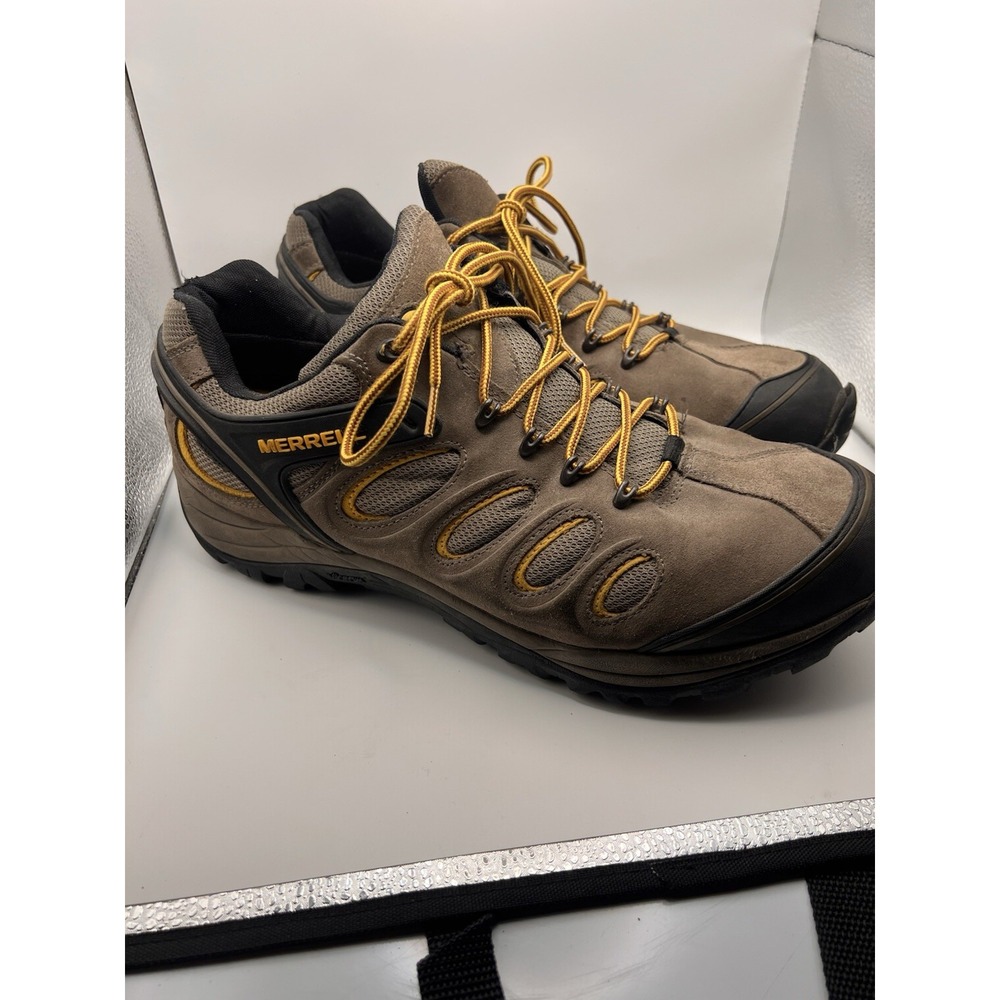 Merrell Chameleon 5 Ventilator Brown Yellow Men Hiking Shoes Vibram SZ 12/ 11.5